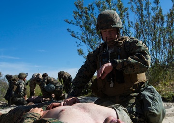 Headquarter Battalion, 1st Marine Division conducts a Mass Casuality Evacuaction Drill