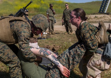 Headquarter Battalion, 1st Marine Division conducts a Mass Casuality Evacuaction Drill