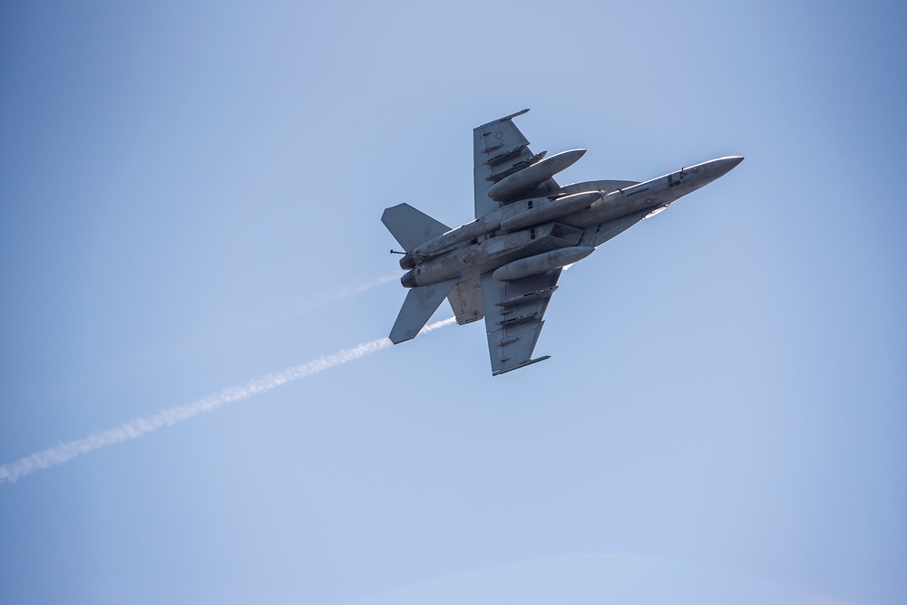 GHWB is the flagship of Carrier Strike Group (CSG) 2, which is comprised of the staff of CSG-2; GHWB; the nine squadrons and staff of Carrier Air Wing (CVW) 8; Destroyer Squadron (DESRON) 22 staff and guided-missile destroyers USS Laboon (DDG 58) and USS