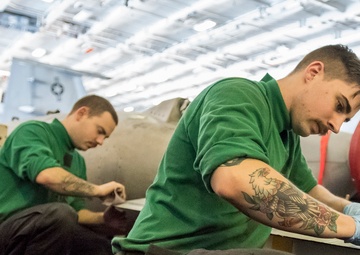 GHWB is the flagship of Carrier Strike Group (CSG) 2, which is comprised of the staff of CSG-2; GHWB; the nine squadrons and staff of Carrier Air Wing (CVW) 8; Destroyer Squadron (DESRON) 22 staff and guided-missile destroyers USS Laboon (DDG 58) and USS