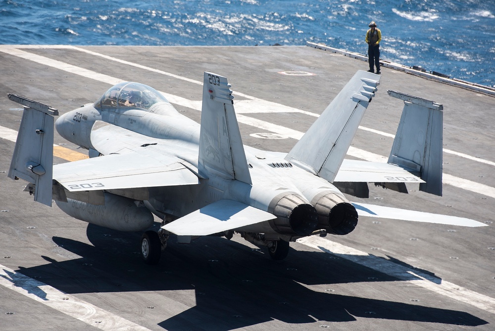 GHWB is the flagship of Carrier Strike Group (CSG) 2, which is comprised of the staff of CSG-2; GHWB; the nine squadrons and staff of Carrier Air Wing (CVW) 8; Destroyer Squadron (DESRON) 22 staff and guided-missile destroyers USS Laboon (DDG 58) and USS