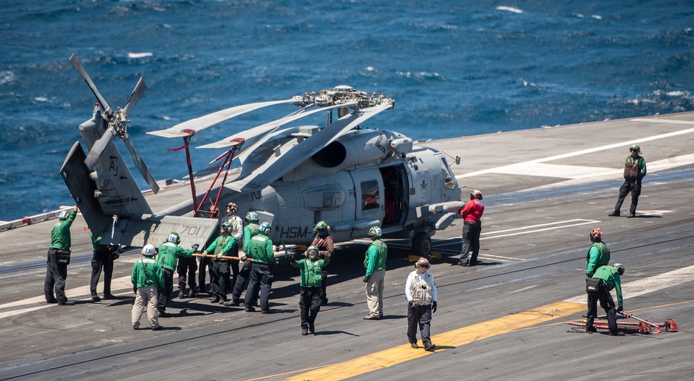 GHWB is the flagship of Carrier Strike Group (CSG) 2, which is comprised of the staff of CSG-2; GHWB; the nine squadrons and staff of Carrier Air Wing (CVW) 8; Destroyer Squadron (DESRON) 22 staff and guided-missile destroyers USS Laboon (DDG 58) and USS