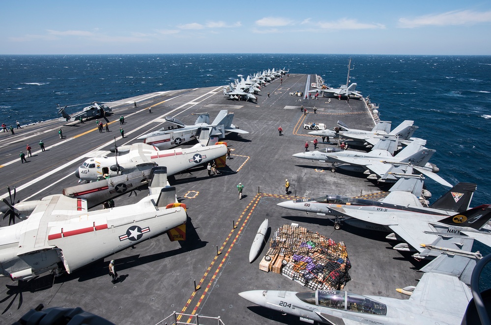 GHWB is the flagship of Carrier Strike Group (CSG) 2, which is comprised of the staff of CSG-2; GHWB; the nine squadrons and staff of Carrier Air Wing (CVW) 8; Destroyer Squadron (DESRON) 22 staff and guided-missile destroyers USS Laboon (DDG 58) and USS