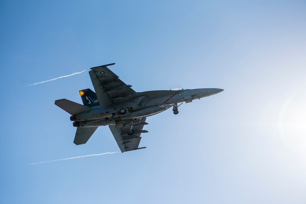 The ship is the flagship of Carrier Strike Group (CSG) 2, which is comprised of the staff of CSG-2; The ship; the nine squadrons and staff of Carrier Air Wing (CVW) 8; Destroyer Squadron (DESRON) 22 staff and guided-missile destroyers USS Laboon (DDG 58)