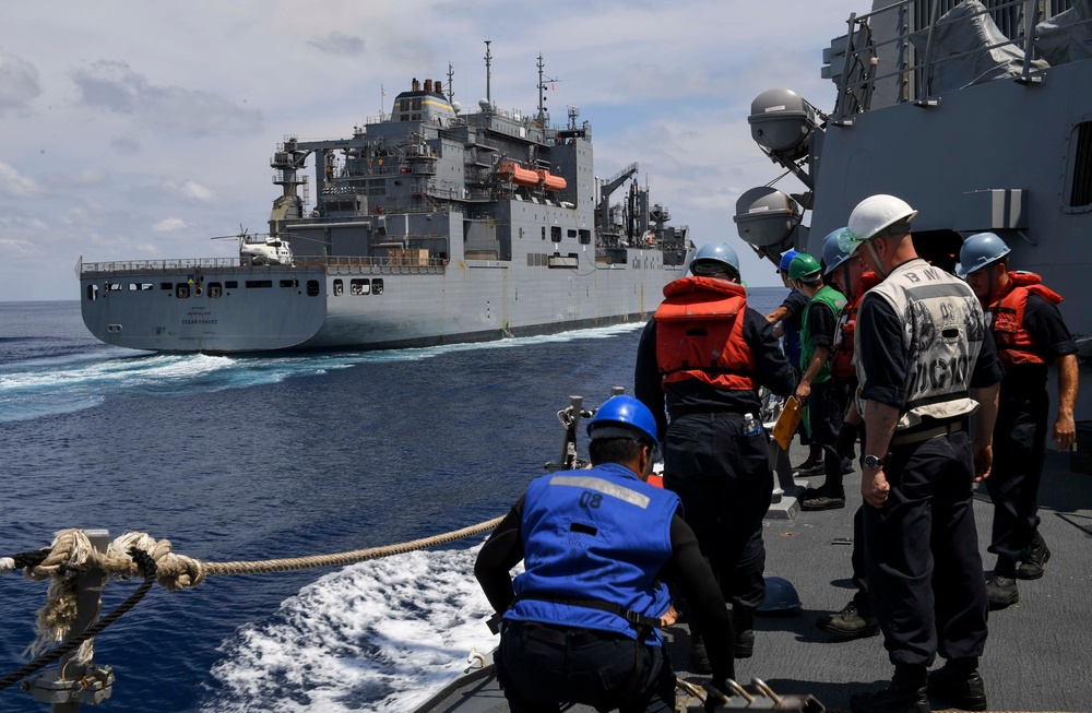 USS Wayne E. Meyer Conducts a Replenishment-at-Sea