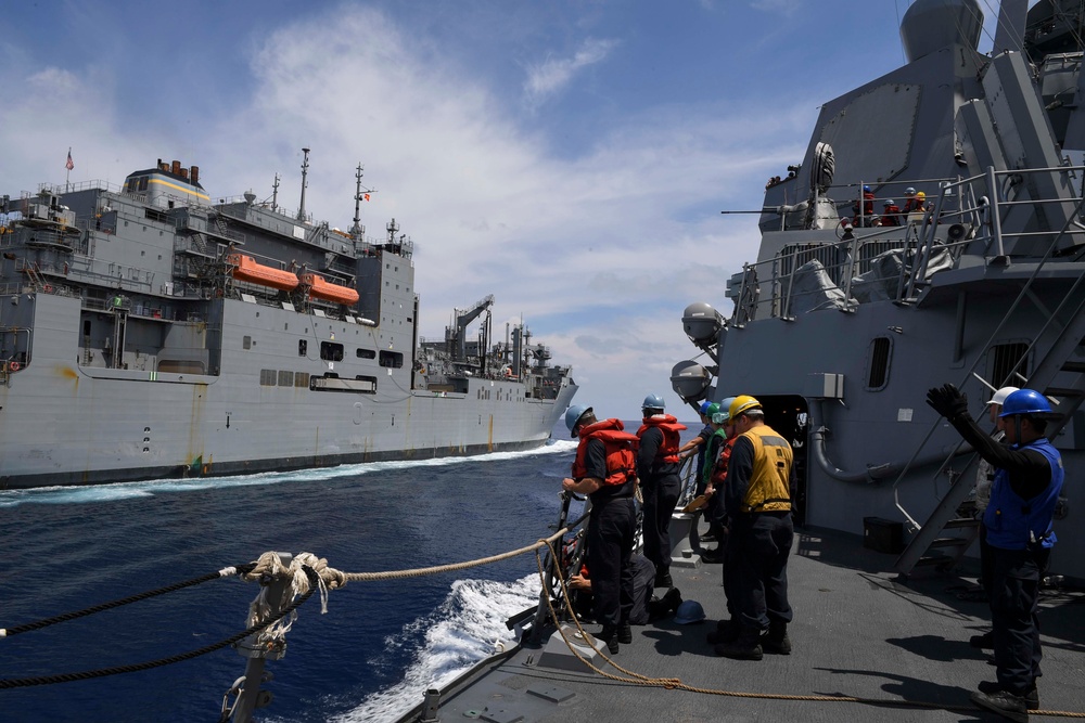 USS Wayne E. Meyer Conducts a Replenishment-at-Sea