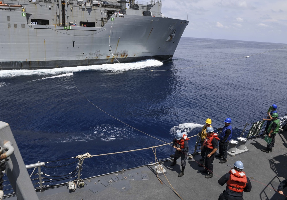 USS Wayne E. Meyer Conducts a Replenishment-at-Sea