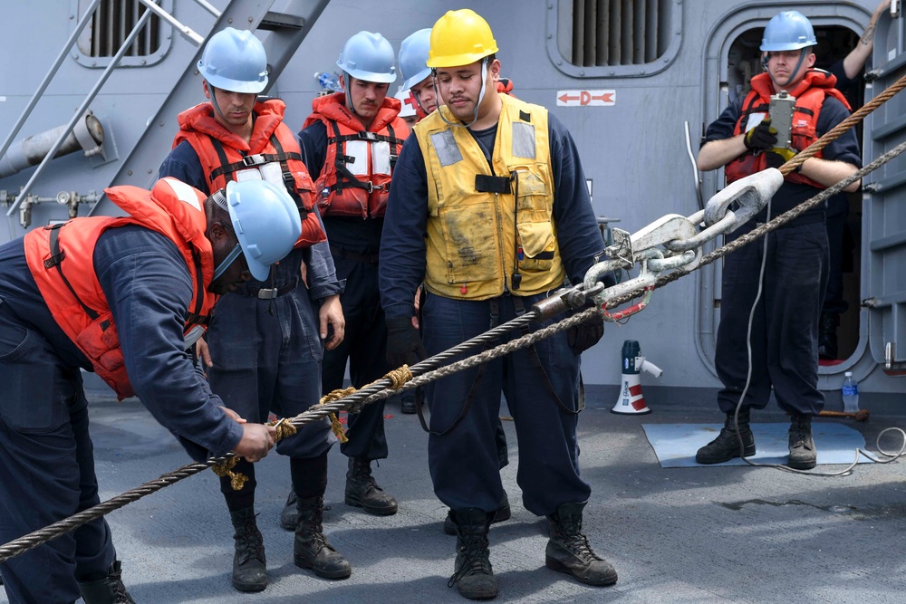 USS Wayne E. Meyer Conducts a Replenishment-at-Sea