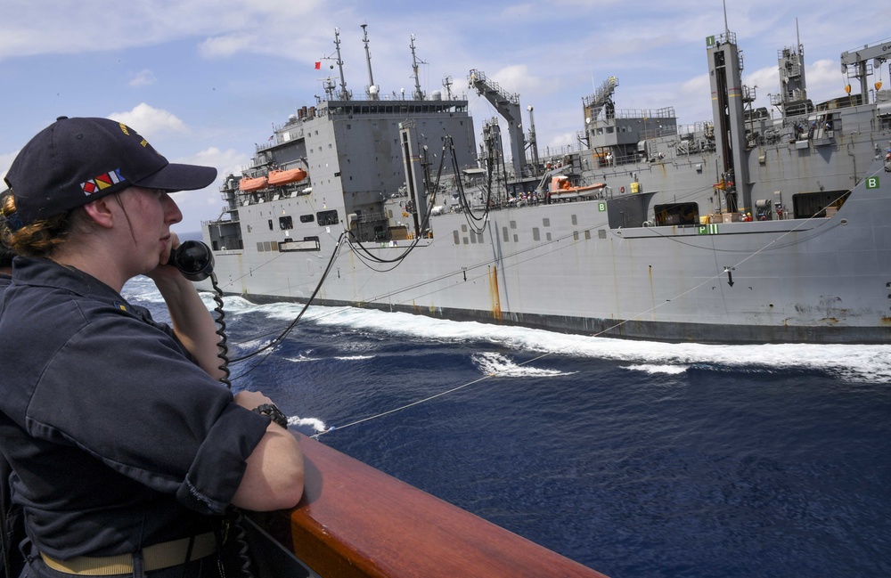 USS Wayne E. Meyer Conducts a Replenishment-at-Sea