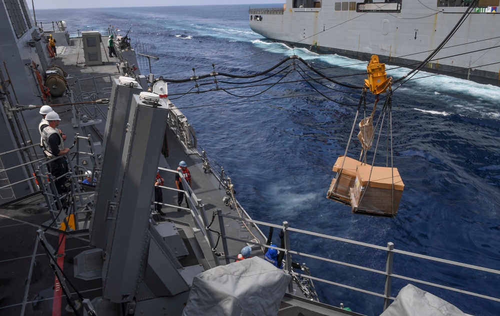 USS Wayne E. Meyer Conducts a Replenishment-at-Sea