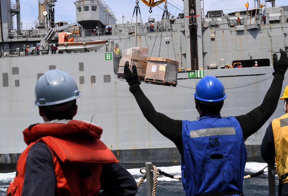 USS Wayne E. Meyer Conducts a Replenishment-at-Sea