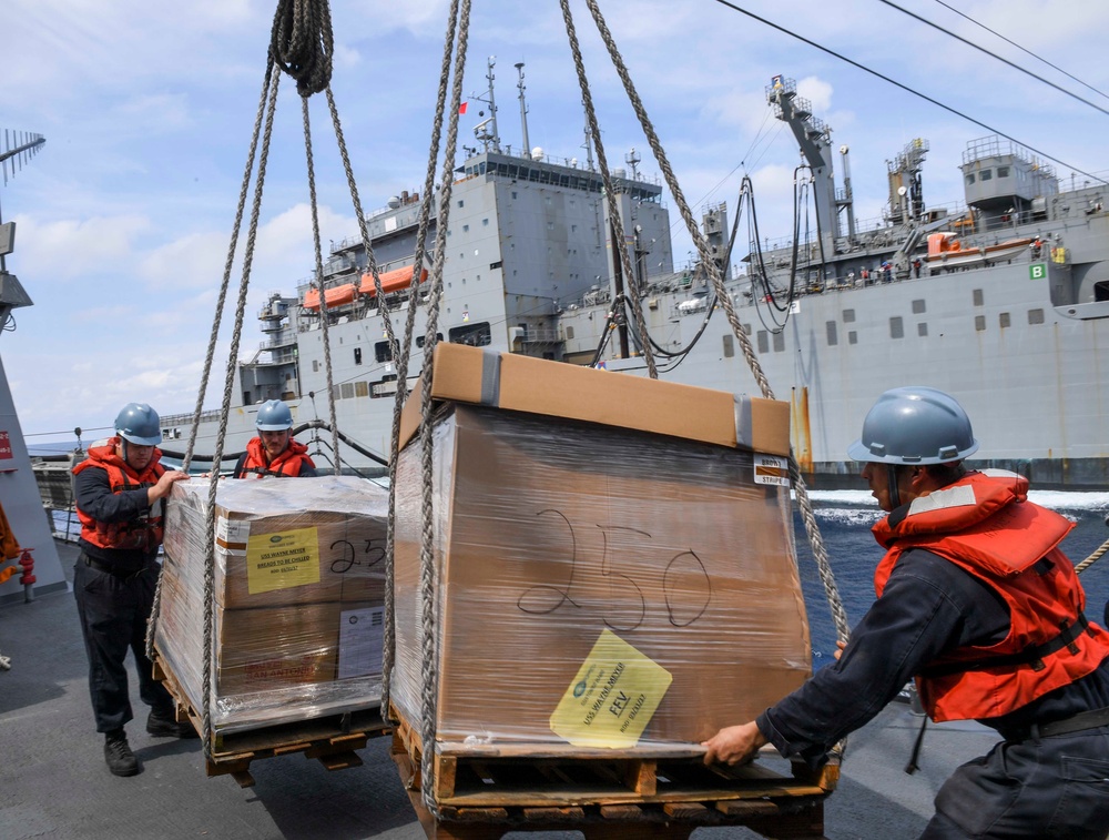 USS Wayne E. Meyer Conducts a Replenishment-at-Sea