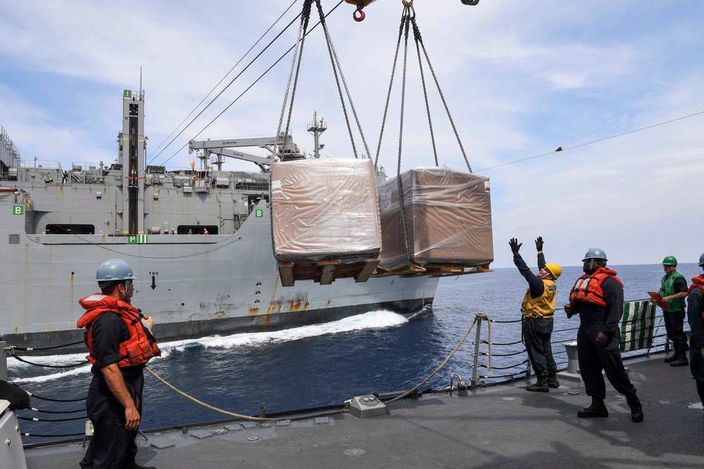 USS Wayne E. Meyer Conducts a Replenishment-at-Sea