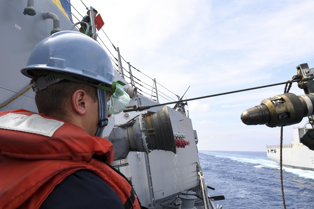 USS Wayne E. Meyer Conducts a Replenishment-at-Sea