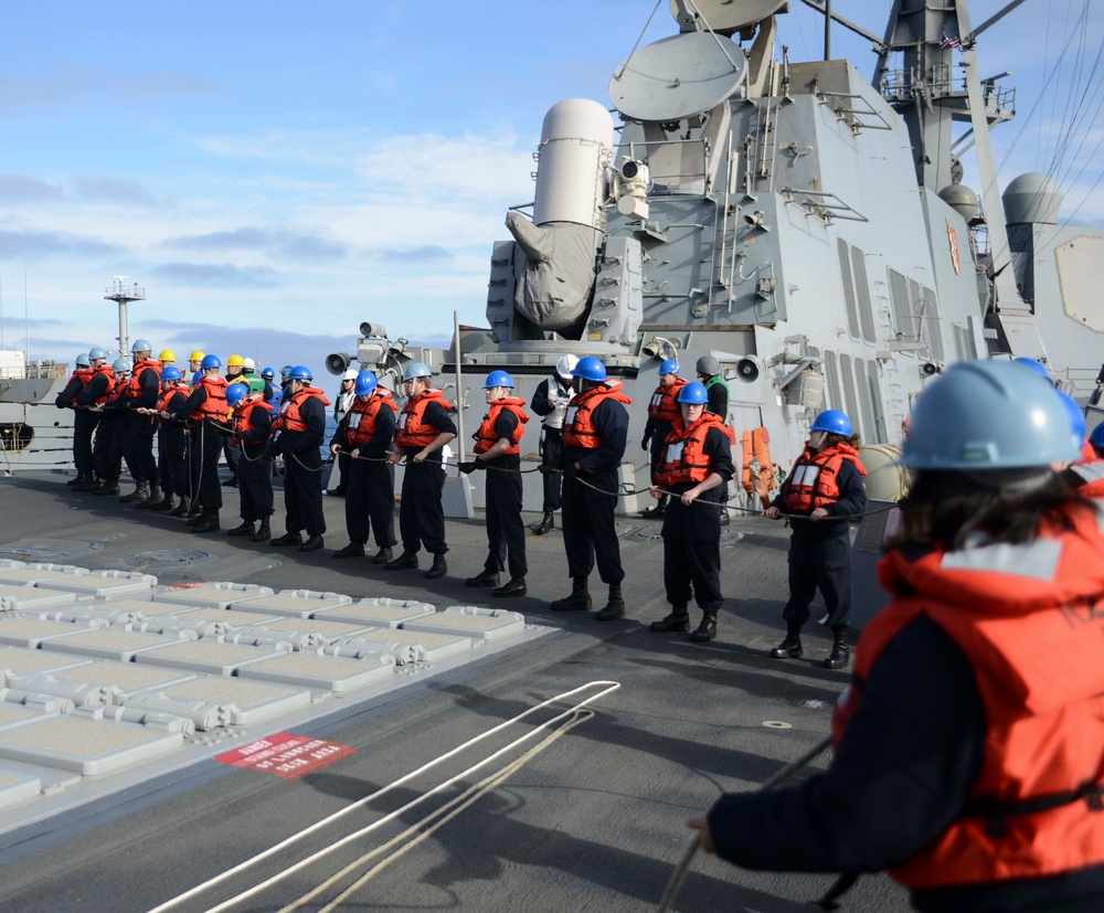 USS Kidd (DDG 100) Conducts a RAS During COMPTUEX