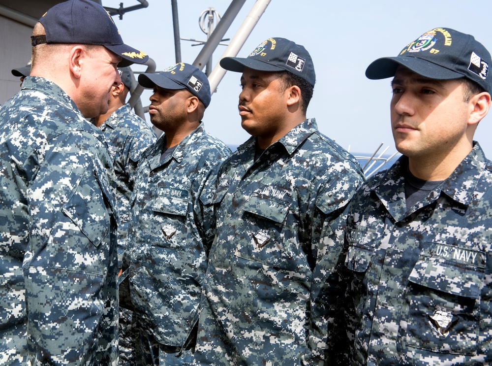 USS Lake Champlain (CG 57) Uniform Inspection