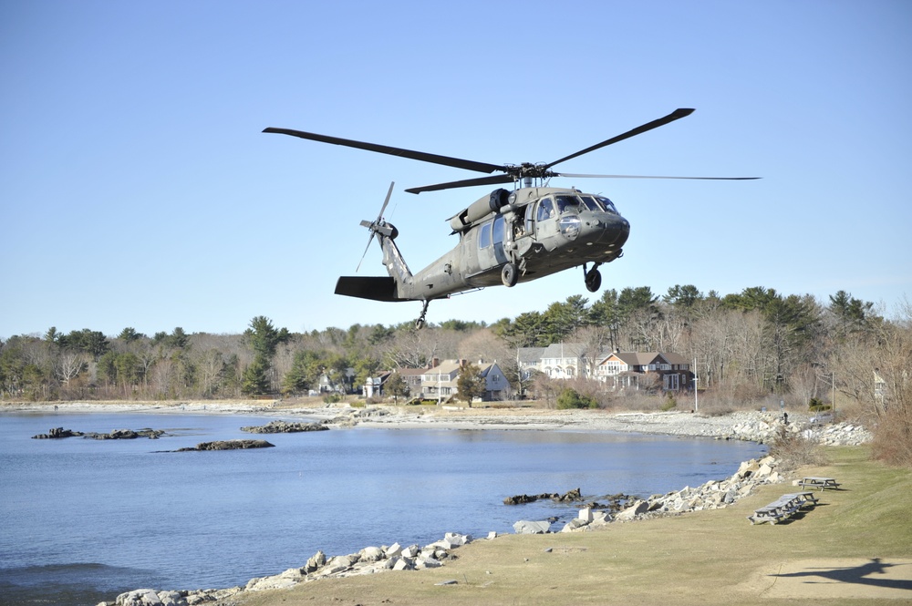 Blackhawk Touches Down at Coast Guard Station Portsmouth Harbor