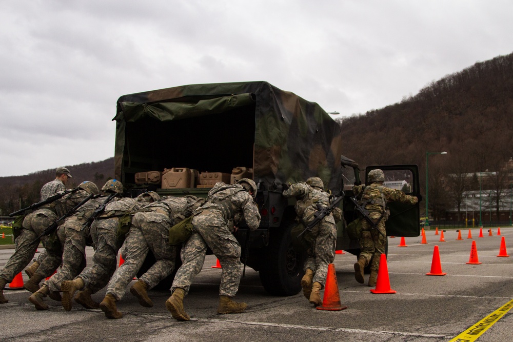 Military cadets participate in the Sandhurst Competition