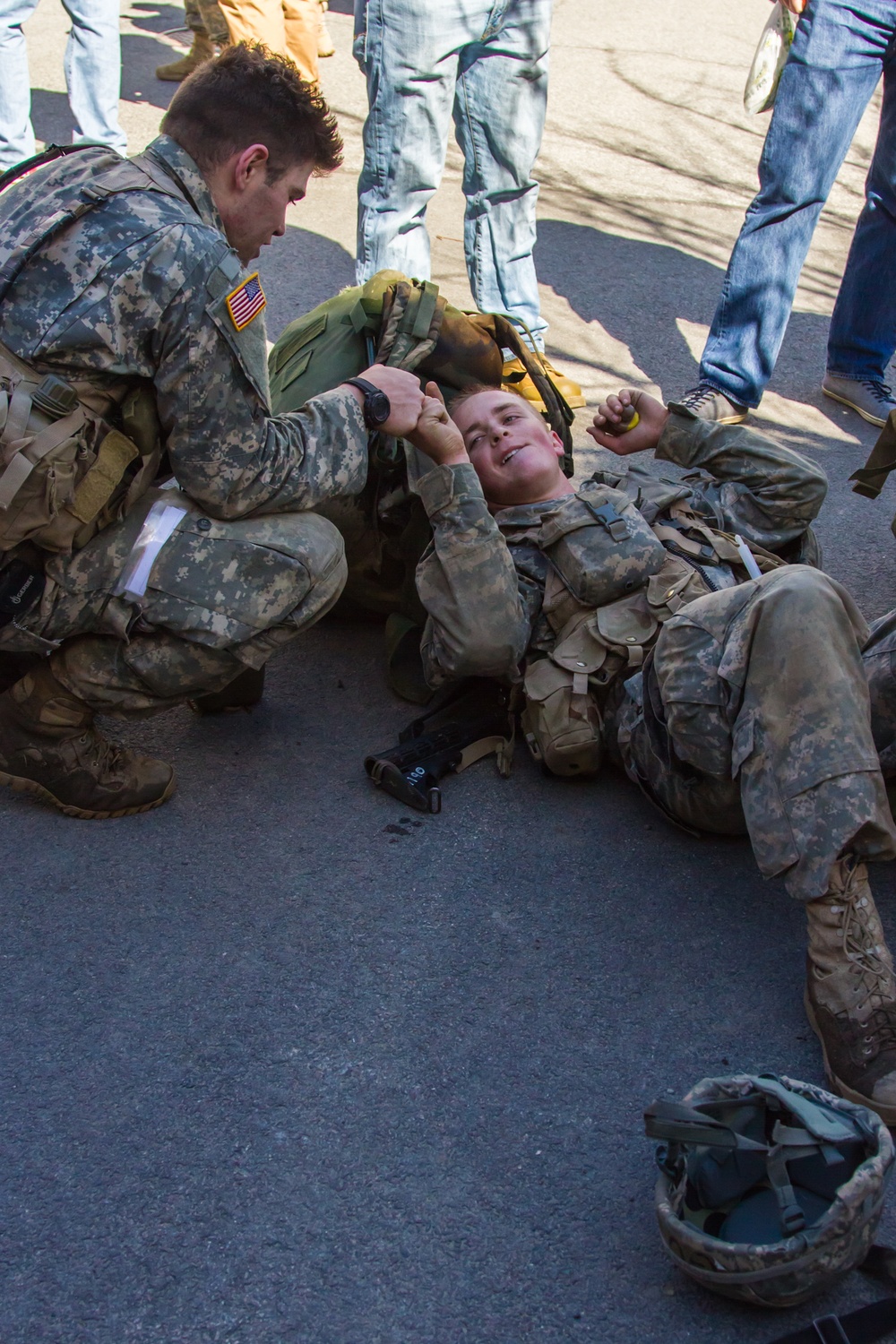 Military cadets participate in the Sandhurst Competition