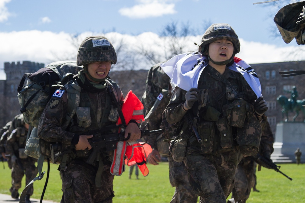 Military cadets participate in the Sandhurst Competition