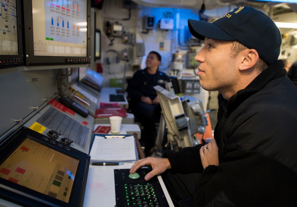 USS Michael Murphy Damage control drill