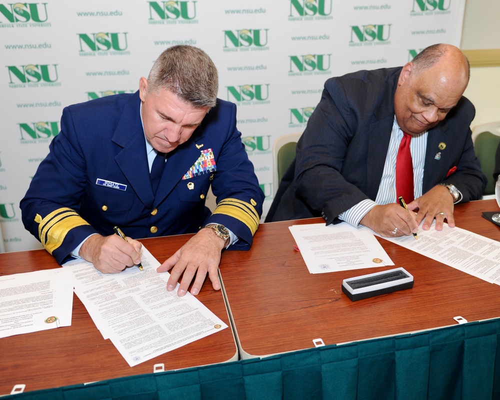 U. S. Coast Guard Atlantic Area signs Memorandum of Understanding with Norfolk State University