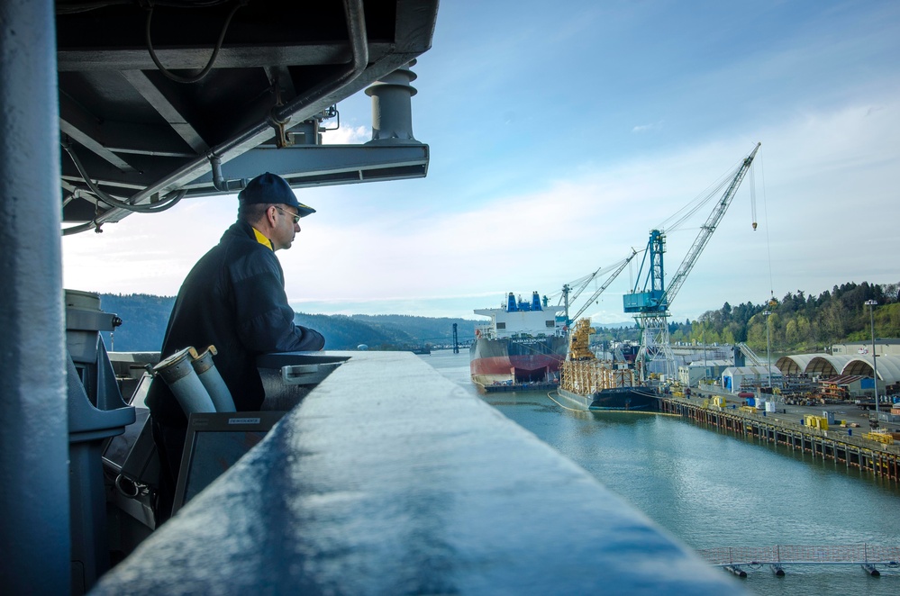 Frank Cable Arrives in Portland for Dry-Dock