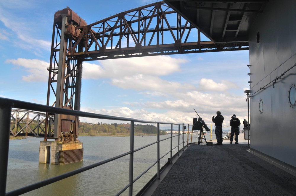 Frank Cable Arrives in Portland for Dry-Dock