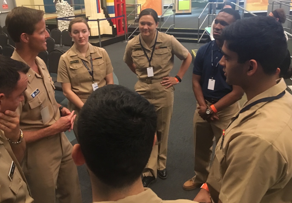 Midshipmen meet with Oceanographer of the Navy