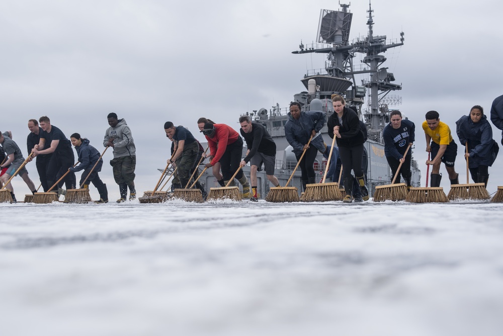 USS Bonhomme Richard (LHD 6) Air Department Sailors Conduct AFFF Scrub Down