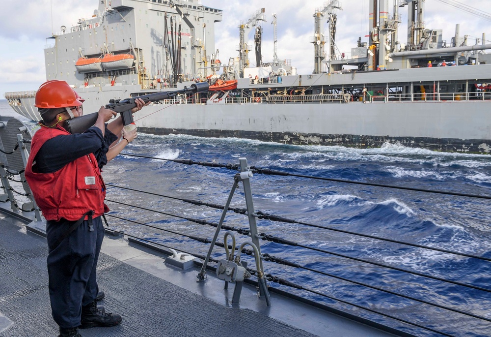 USS Wayne E. Meyer Conducts a Replenishment-at-Sea