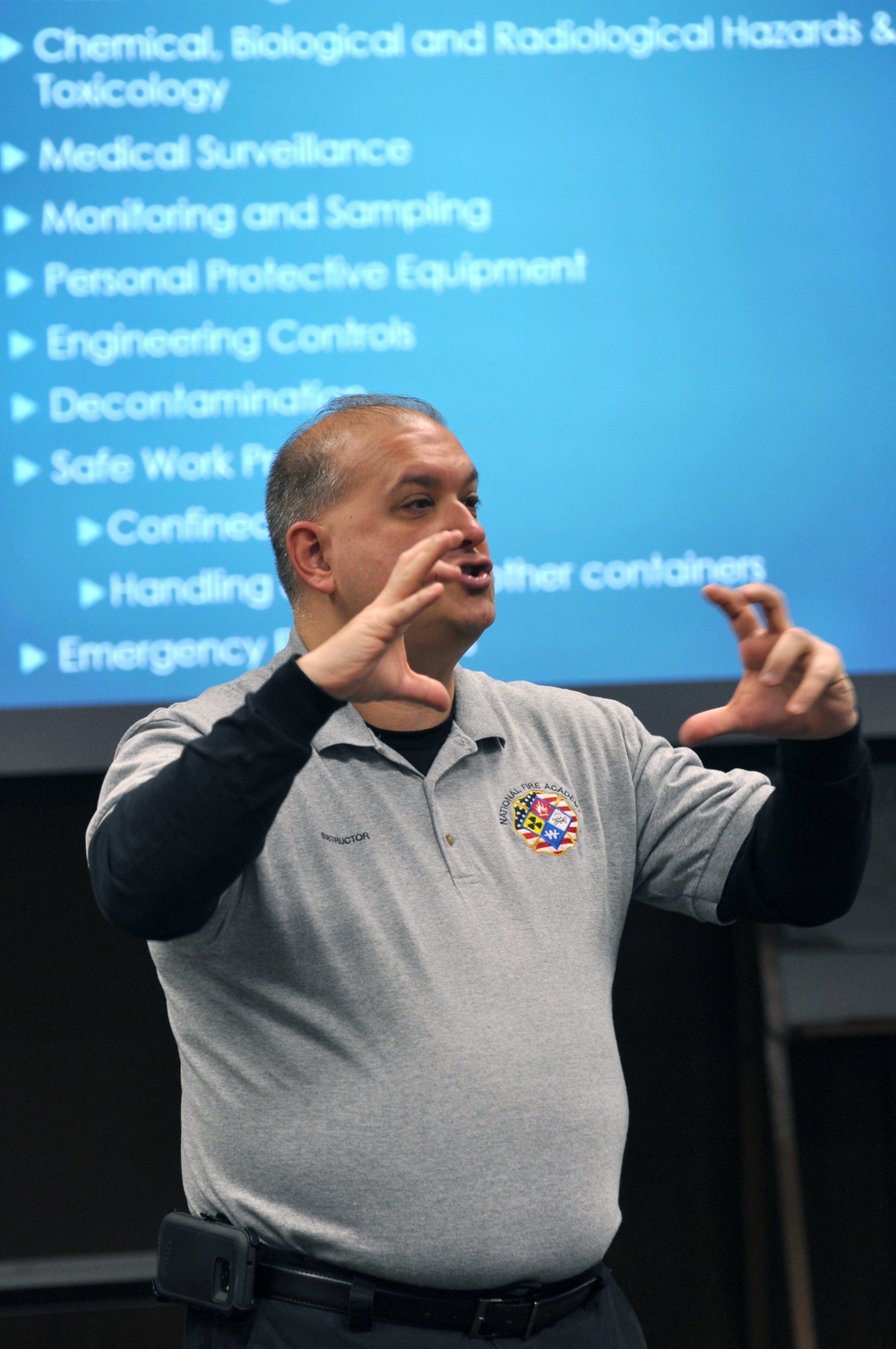 James Evans, left, said the training  opened his eyes regarding the day-to-day dangers of working with hazardous materials, at home and at work.