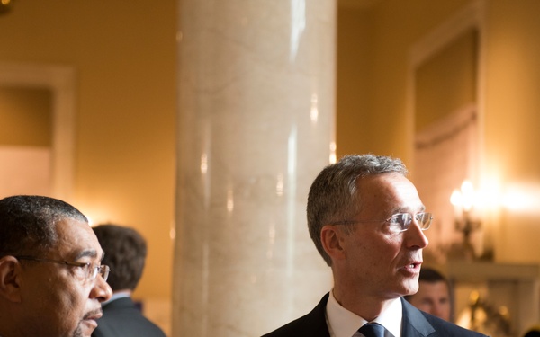 NATO secretary general participates in wreath laying ceremony at the Tomb of the Unknown Soldier in Arlington National Cemetery