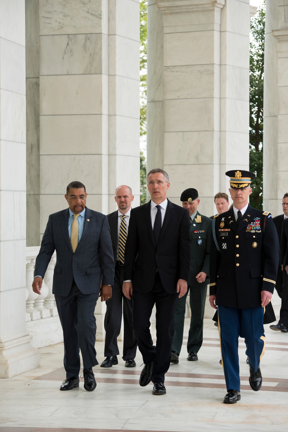NATO secretary general participates in wreath laying ceremony at the Tomb of the Unknown Soldier in Arlington National Cemetery