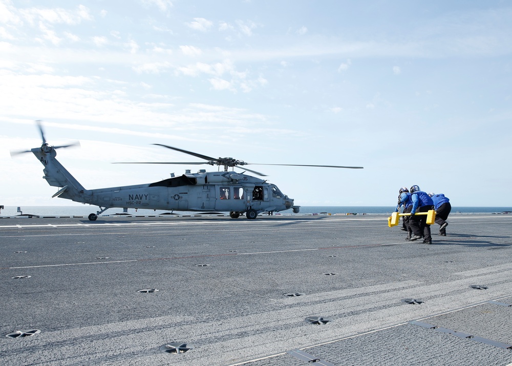 Helo Landing on Flight Deck