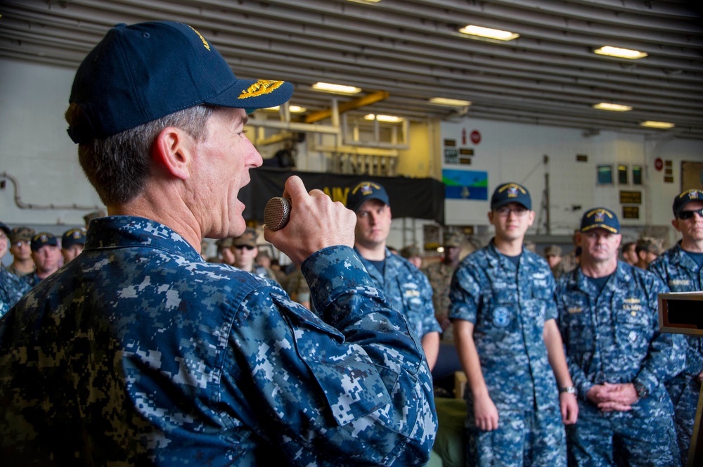 USS Bonhomme Richard (LHD 6) Rear Adm. Marc Dalton Speaks to Crew