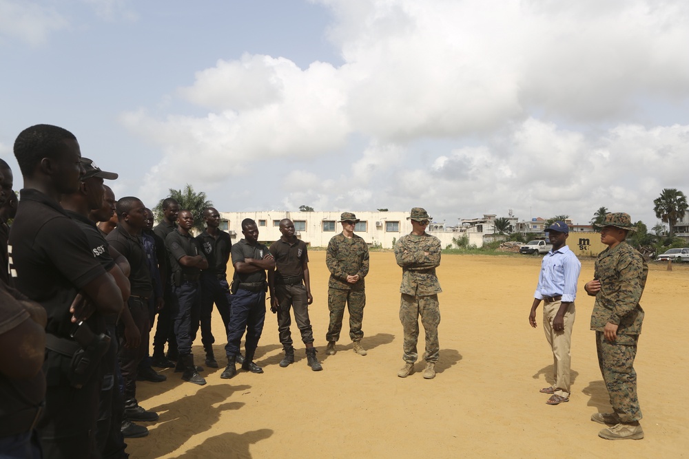 U.S. Marines train Benin National Surveillance Police to help strengthen Benin's borders
