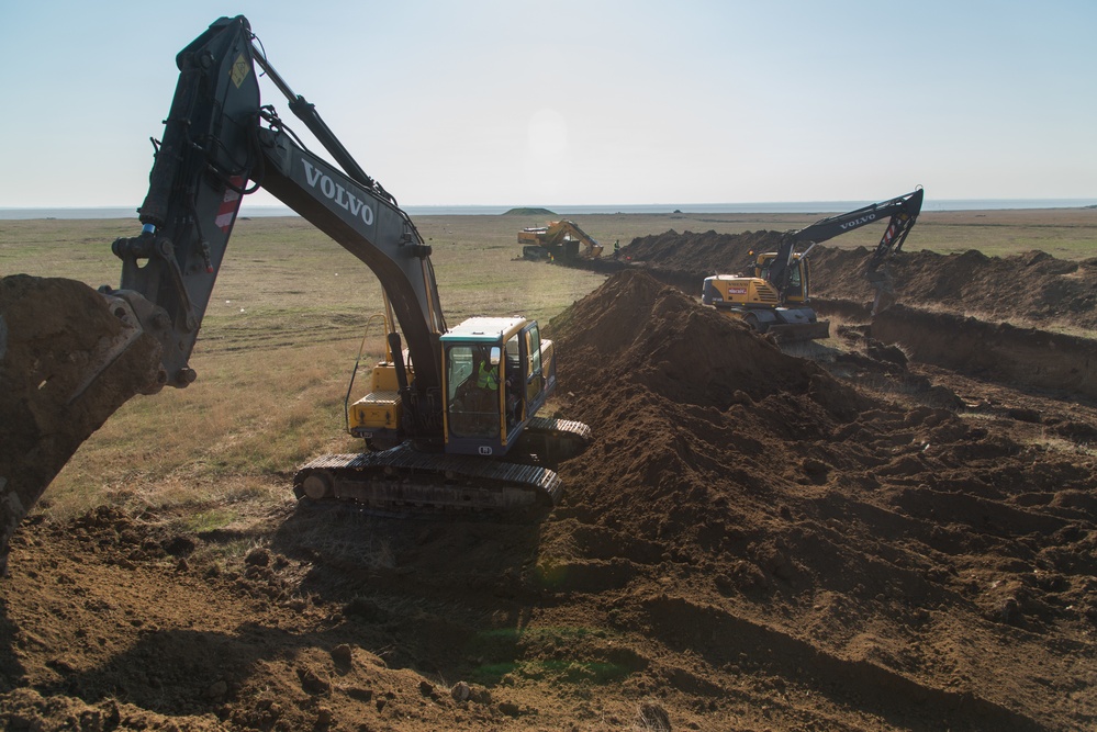 Installation of the Theissen Mover Armor Target (MAT) system in Smardan, Romania