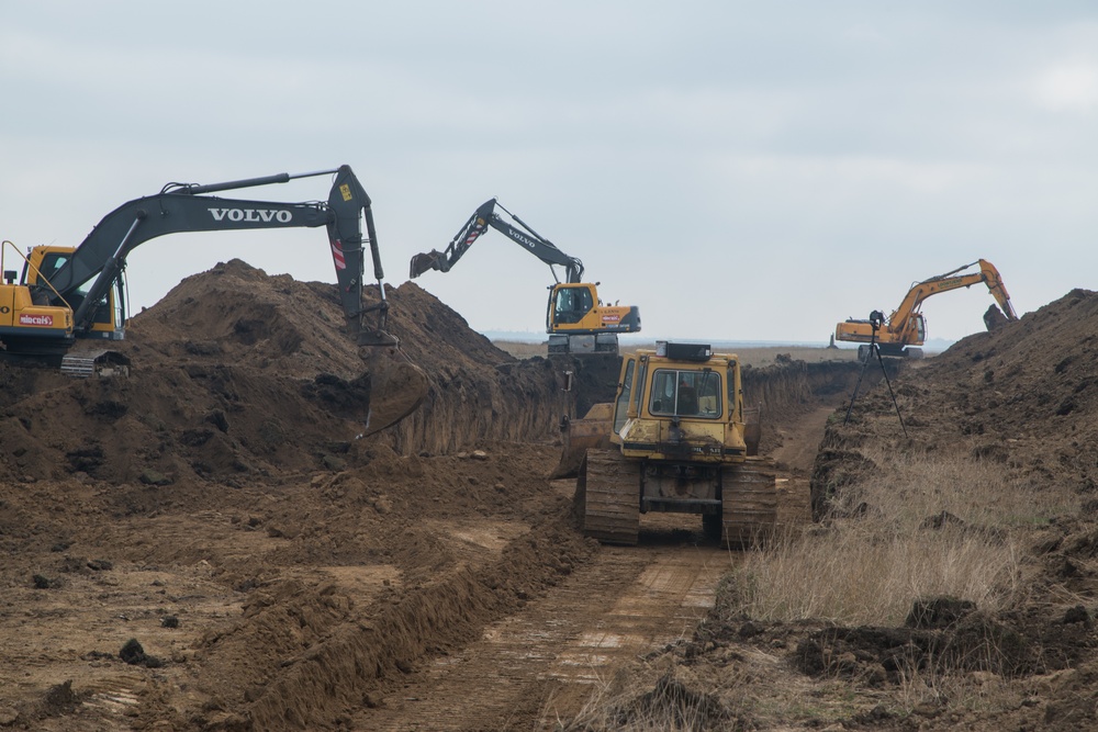 Installation of the Theissen Mover Armor Target (MAT) system in Smardan, Romania