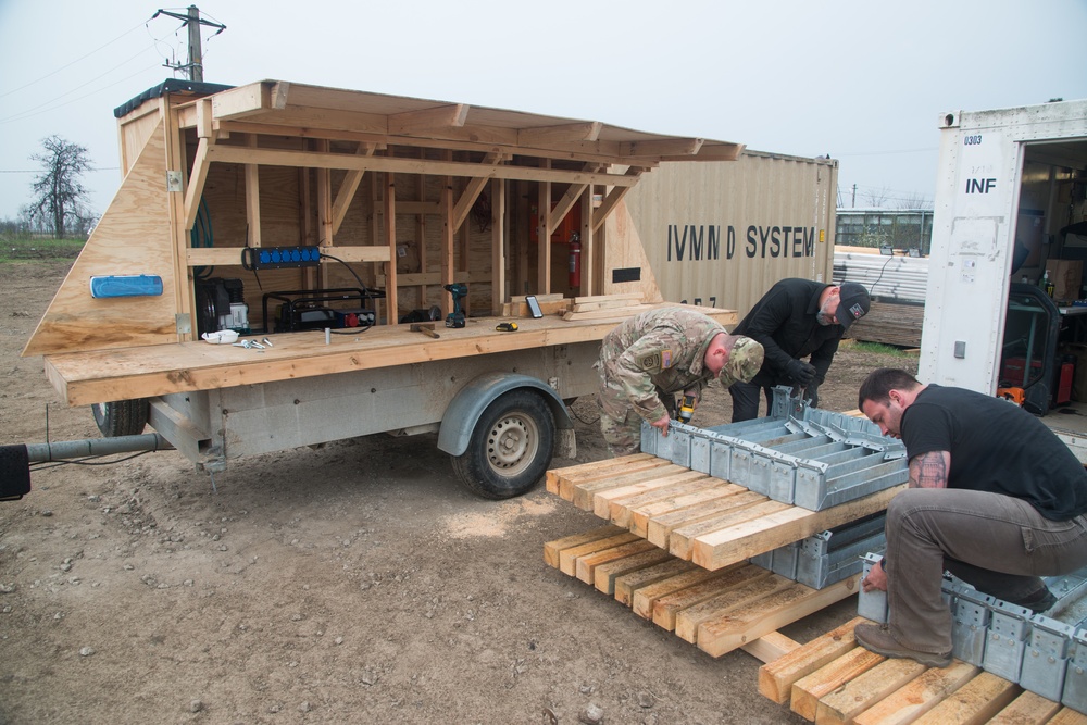 Installation of the Theissen Mover Armor Target (MAT) system in Smardan, Romania