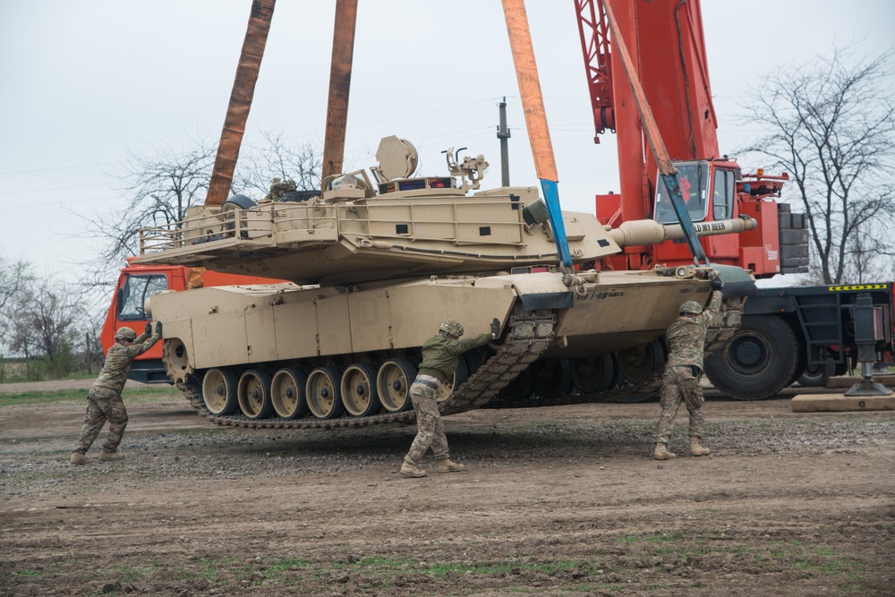 Installation of the Theissen Mover Armor Target (MAT) system in Smardan, Romania