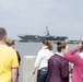 The future USS GERALD R. FORD (CVN 78) arrives at Naval Station Norfolk