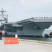 The future USS GERALD R. FORD (CVN 78) arrives at Naval Station Norfolk