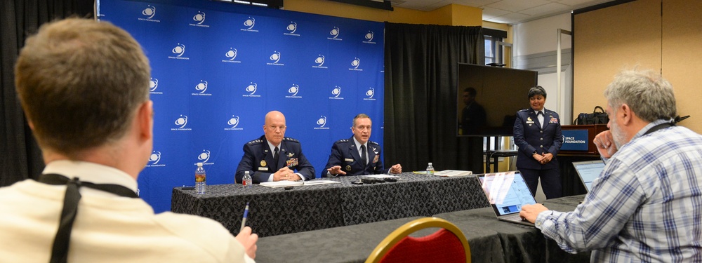 Gen. John &quot;Jay&quot; Raymond and Lt. Gen. David Buck at 33rd Space Symposium