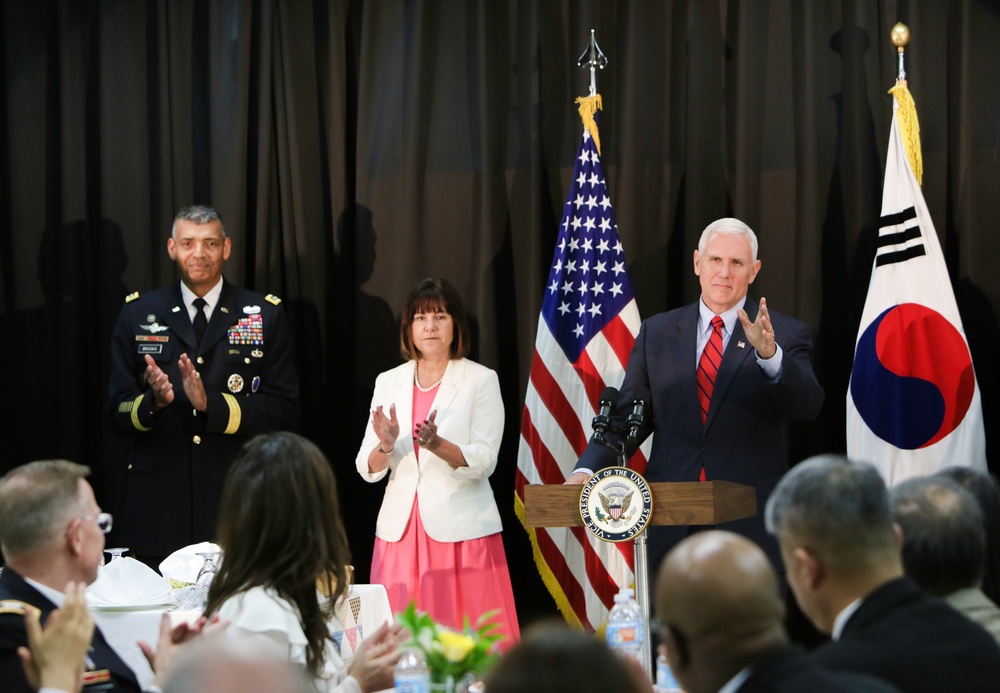 U.S. VPOTUS Attends Easter Services on U.S. Army Garrison Yongsan in Seoul