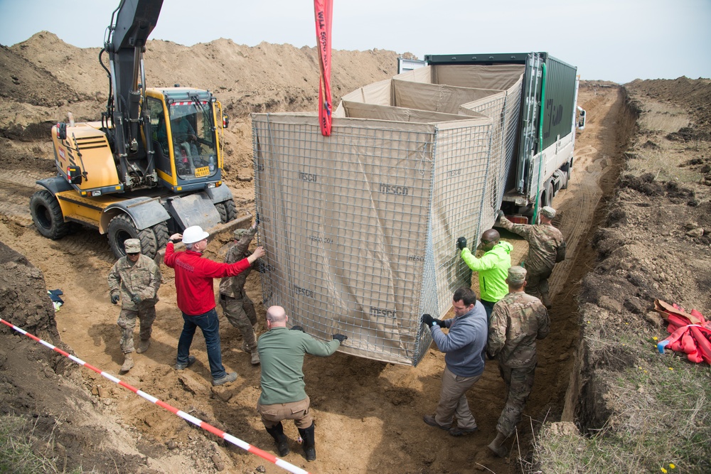 Installation of the Theissen Mover Armor Target (MAT) system in Smardan, Romania