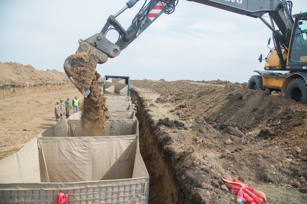 Installation of the Theissen Mover Armor Target (MAT) system in Smardan, Romania