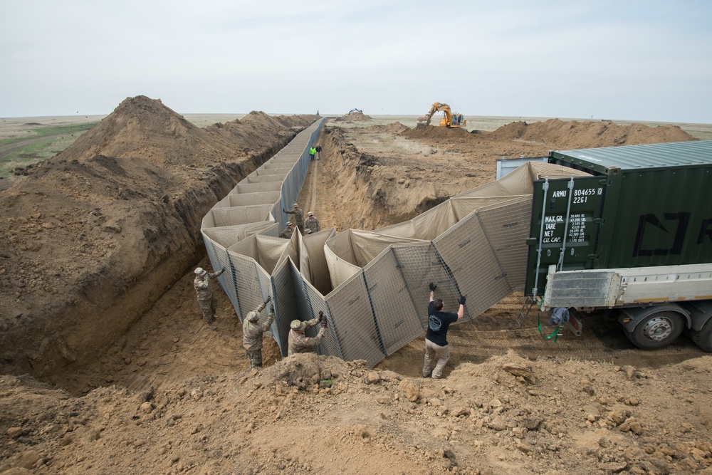 Installation of the Theissen Mover Armor Target (MAT) system in Smardan, Romania