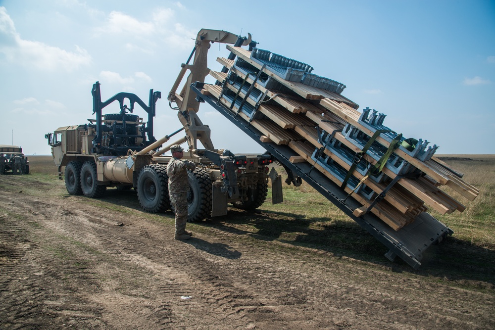 Installation of the Theissen Mover Armor Target (MAT) system in Smardan, Romania