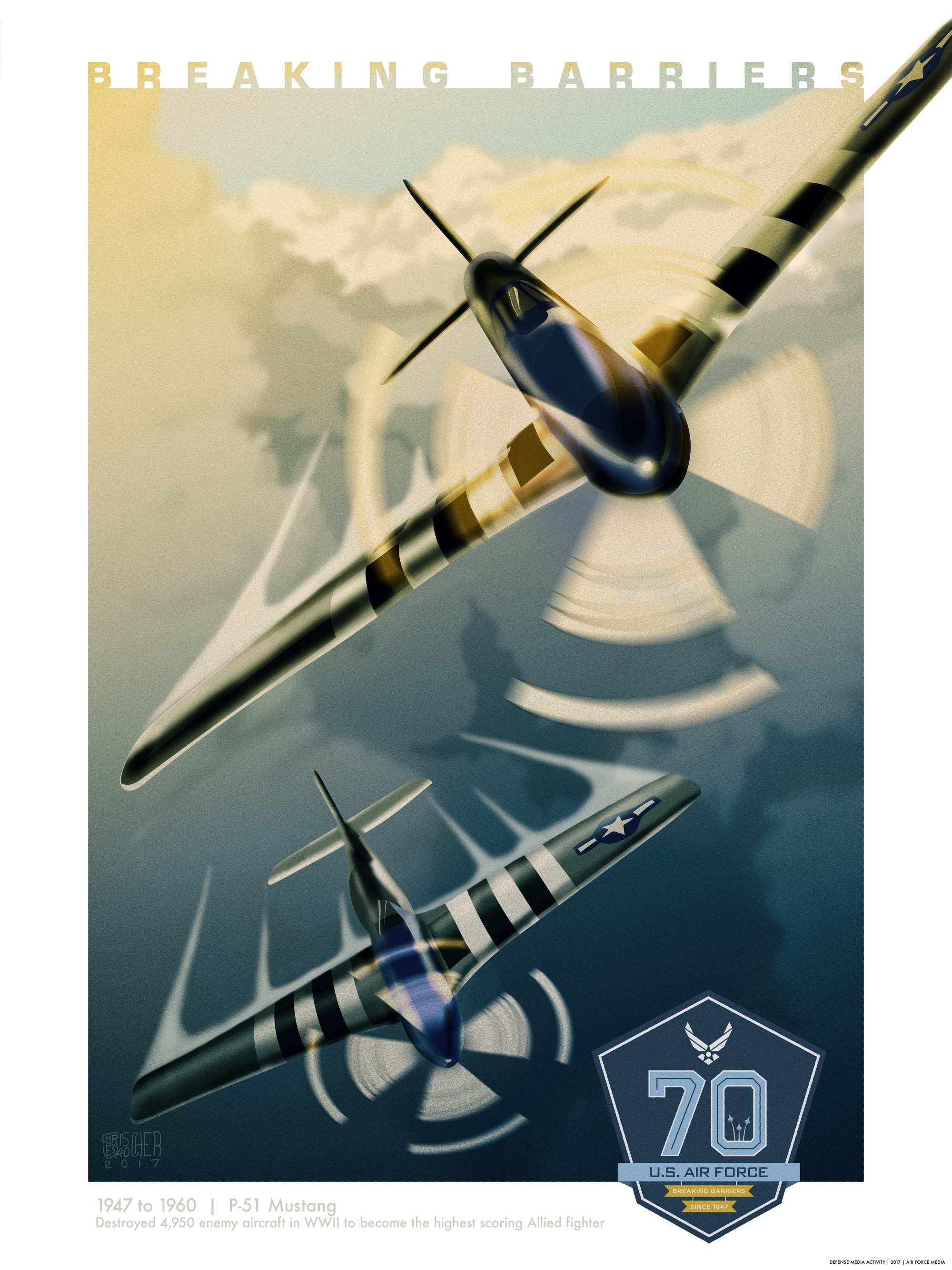 ✨送料無料　訳あり　5TH AIR  FORCE　ポスター？ DVIDS - Images - USAF 70th Birthday: 1947 to 1960 (poster 1 of 8)
